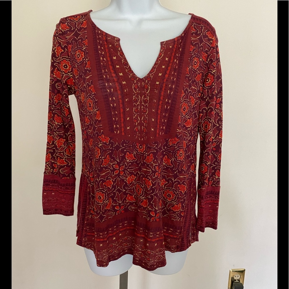 NWOT, Lucky Brand Orange 3/4 Sleeve Top